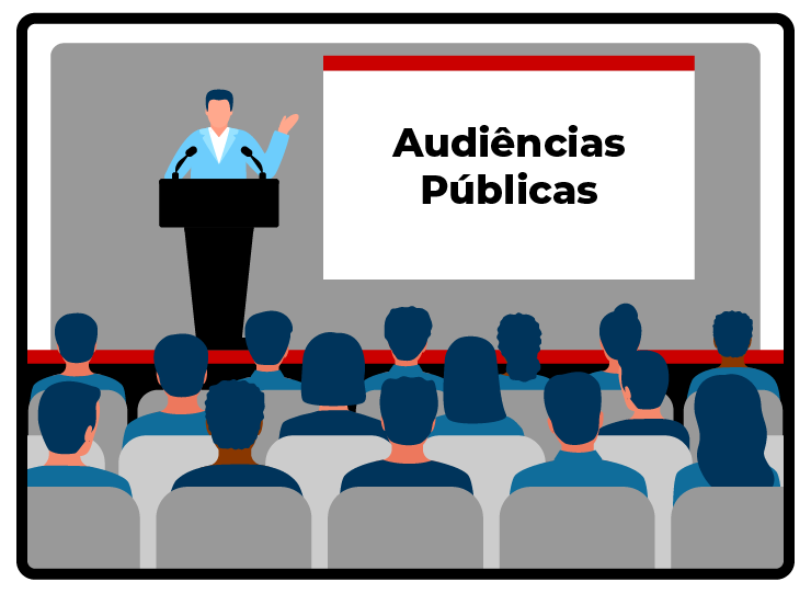 Audiências Públicas são um instrumento de atuação popular instituído pela Constituição Federal de 1988, que permite que cidadãos, órgãos e entidades públicas ou civis colaborem com o debate de questões de interesse público relevante, ou emitam opinião sobre alguma proposta em tramitação na Câmara.